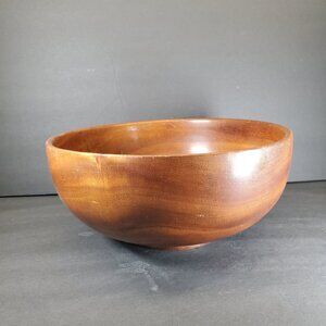 Turned 11" x 4 3/4" Wooden Serving Bowl - Rustic Home Decor